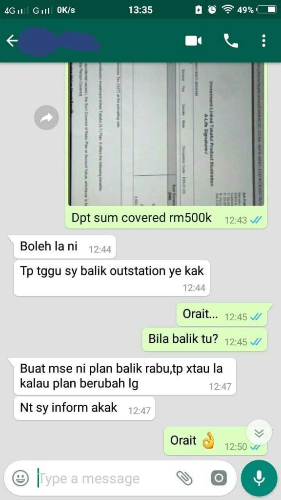 Testimoni klien AIA Hibah Takaful 1